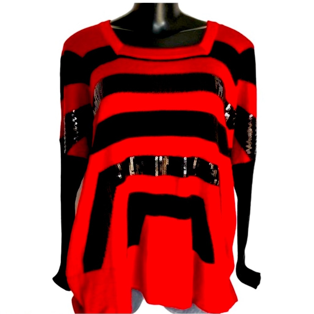 LAURAN VIDAL red and black (with sequins) sweater